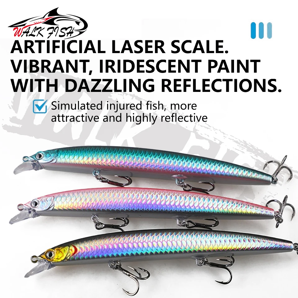 WALK FISH 1 Stück 150mm 22g Testar Big Minnow Angelköder Schwimmende Wobbler Künstlicher Harter Köder Plastikfisch für Karpfen, Forelle, Seebarsch – Detail 7