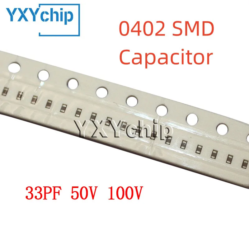 

100 шт. 0402 33PF 50 В 100 В ± 5% 330J C0G NPO 1005 SMD чип многослойный керамический конденсатор