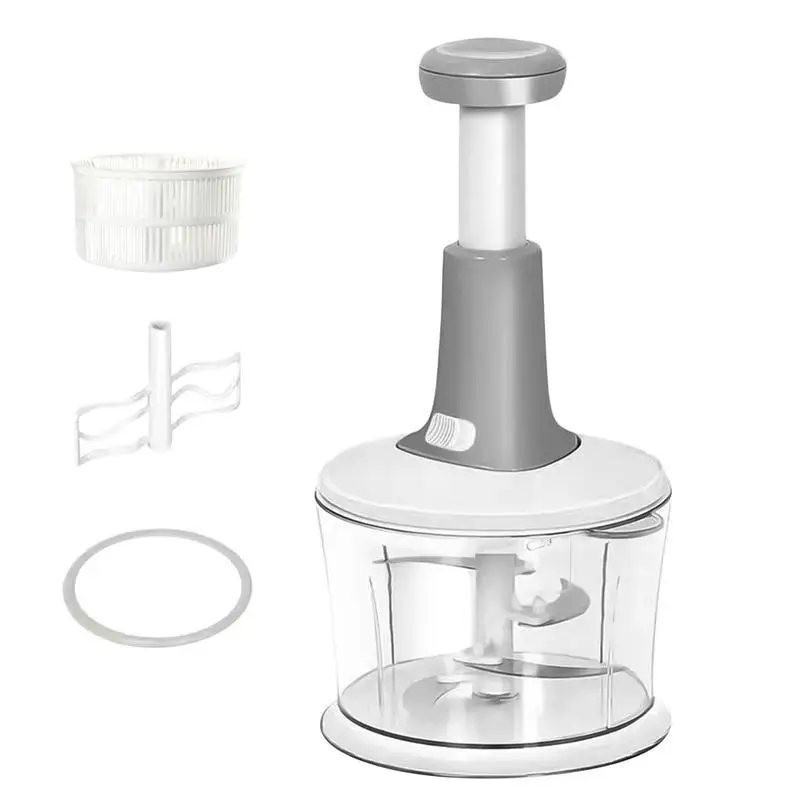 Manual Food Chopper Durable Multifunction Hand Dicer Chopper Cutter With Dehydration Basket Kitchen Tool For Home Commercial Use