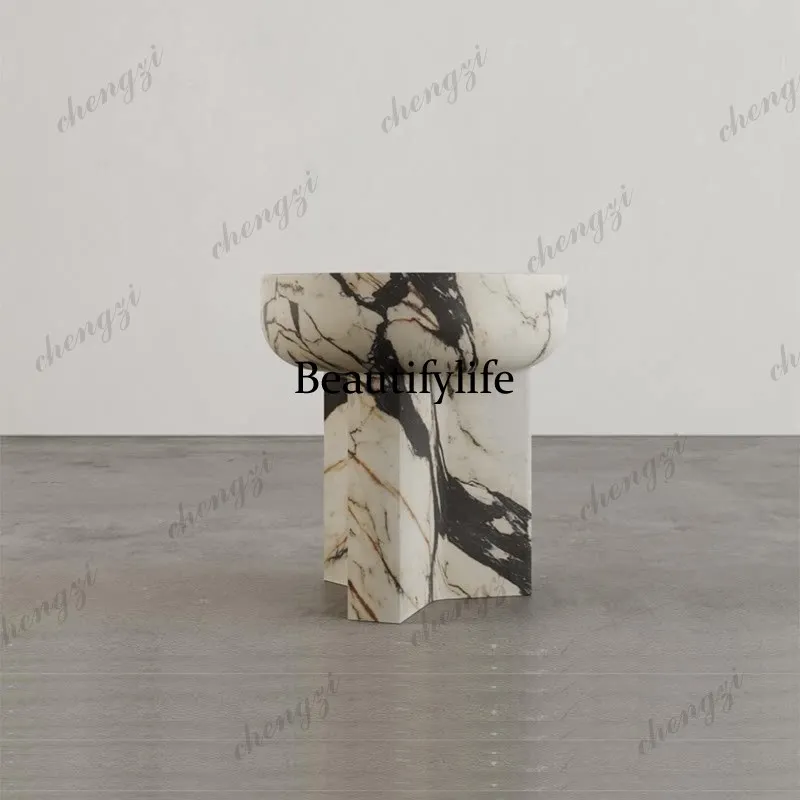 Italian luxury stone rough stone natural marble edge table small coffee table living room side table luxury