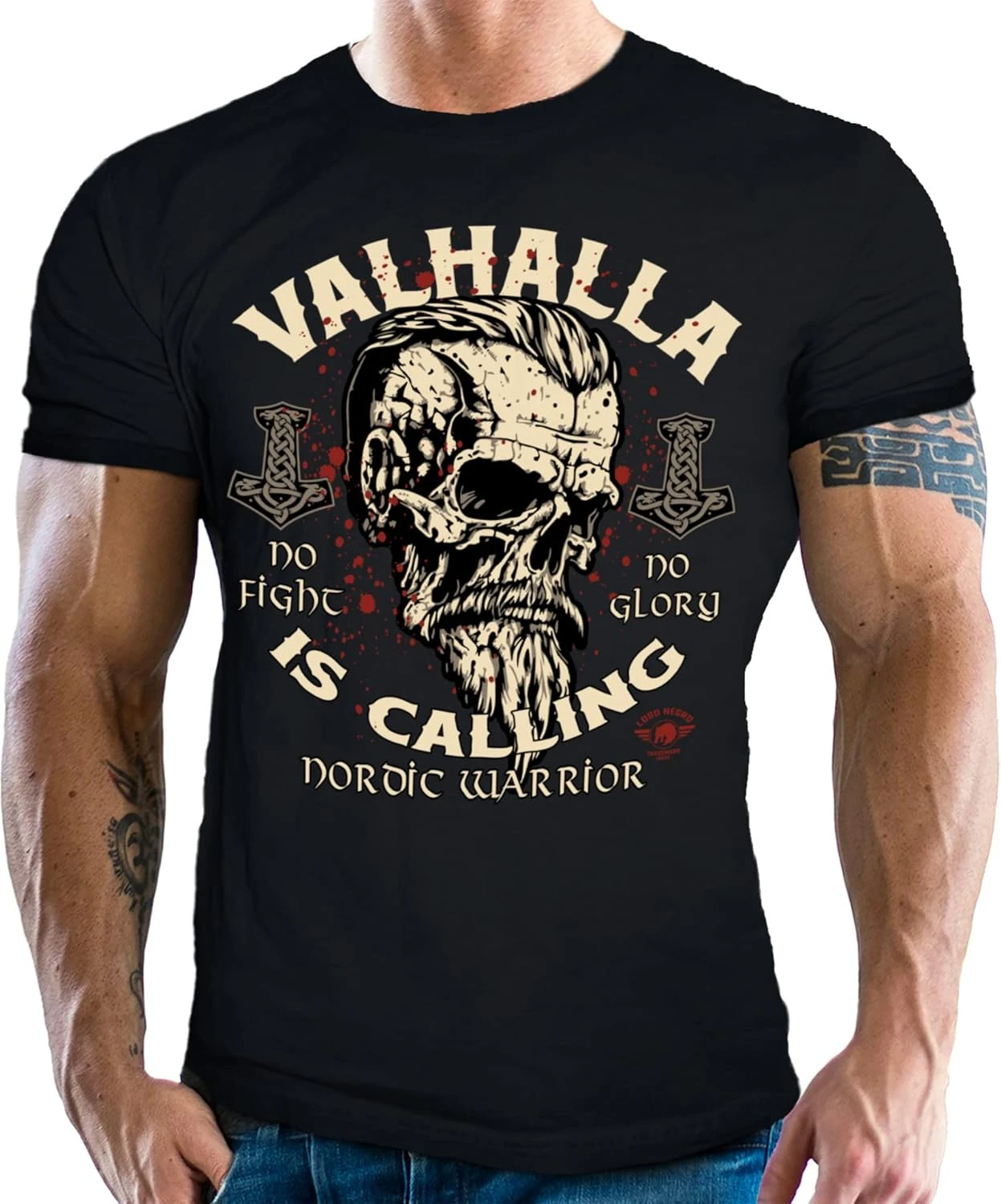 

No Fight No Glory Valhalla Is Calling Nordic Warrior T-Shirt 100% Cotton O-Neck Summer Short Sleeve Casual Mens T-shirt