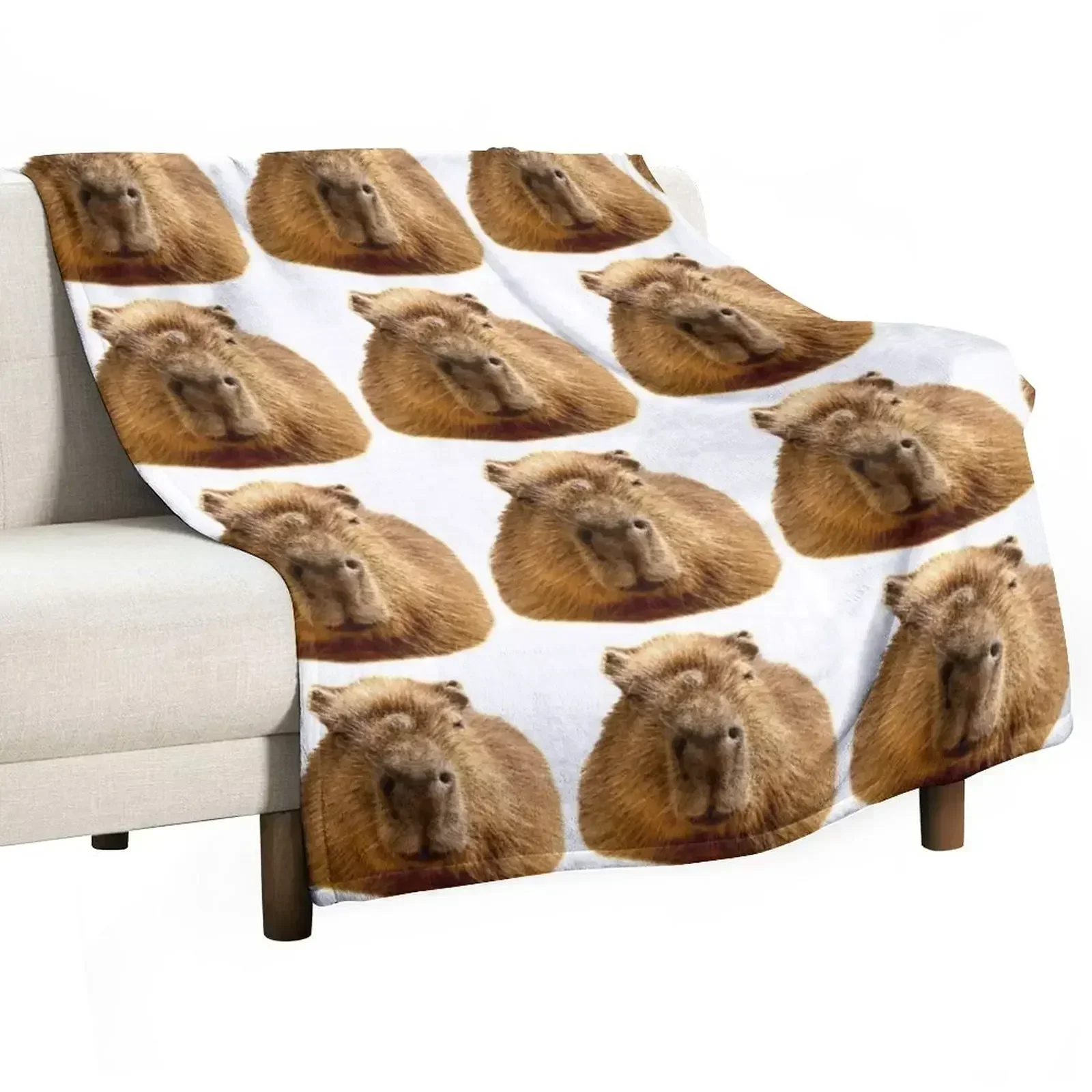 

Capybara dozing in the sunshine Throw Blanket Furrys Soft Beds Travel Nap Blankets