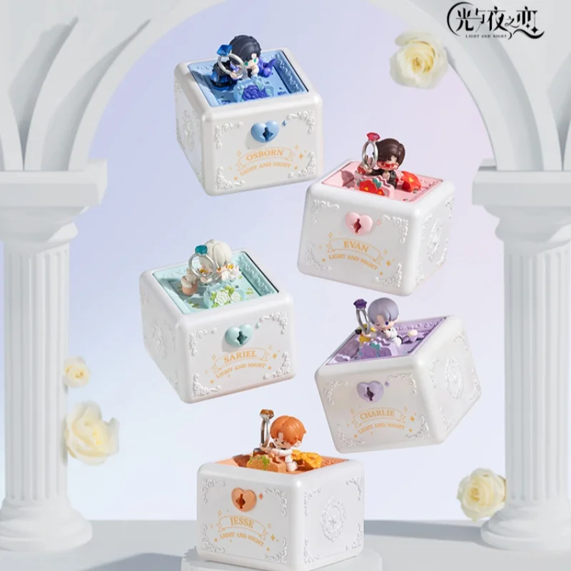 

In Stock Light And Night Love Flip Romantic Ring Box Series Anime Figure Collection Decoration Toy Romantic Valentine'S Day Gift