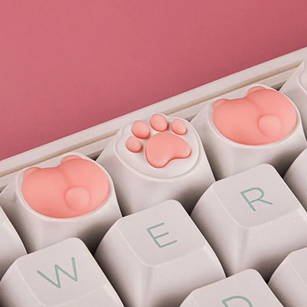 4 قطعة ثلاثية الأبعاد لطيف لينة الكرتون أغطية المفاتيح استبدال ل الكرز MX الألعاب الميكانيكية الوردي اللون لوحة المفاتيح Keycap مفاتيح أنيمي قبعات المفاتيح المخصصة