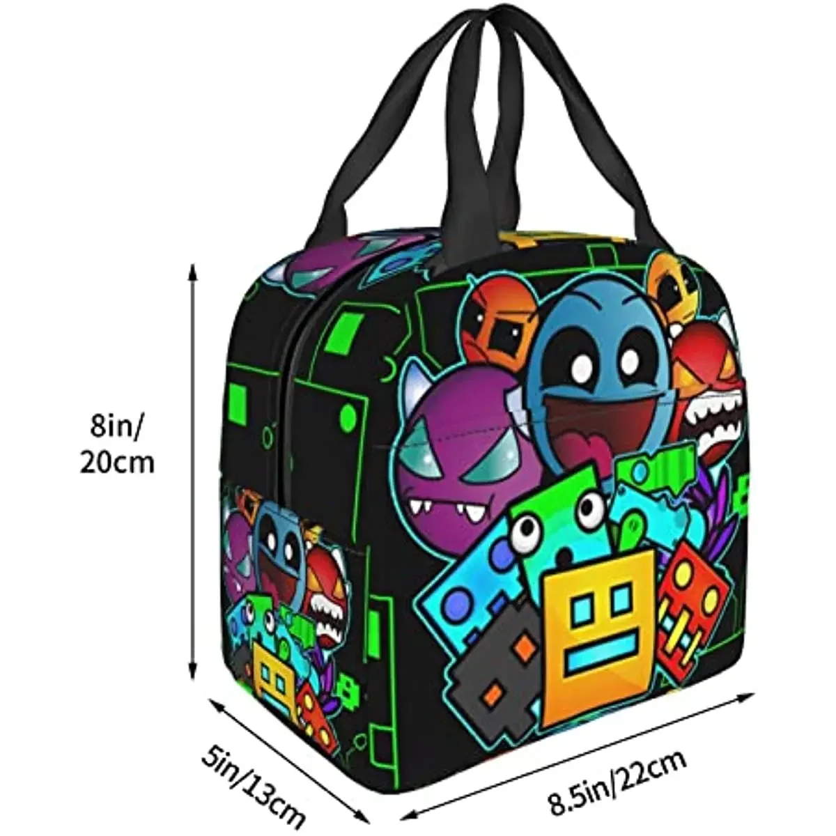 Bolsas de almuerzo Geometry Cube Gaming Dash, aislada fiambrera reutilizable, bolsa de mano con impresión enfriadora 3d, bolsos portátiles