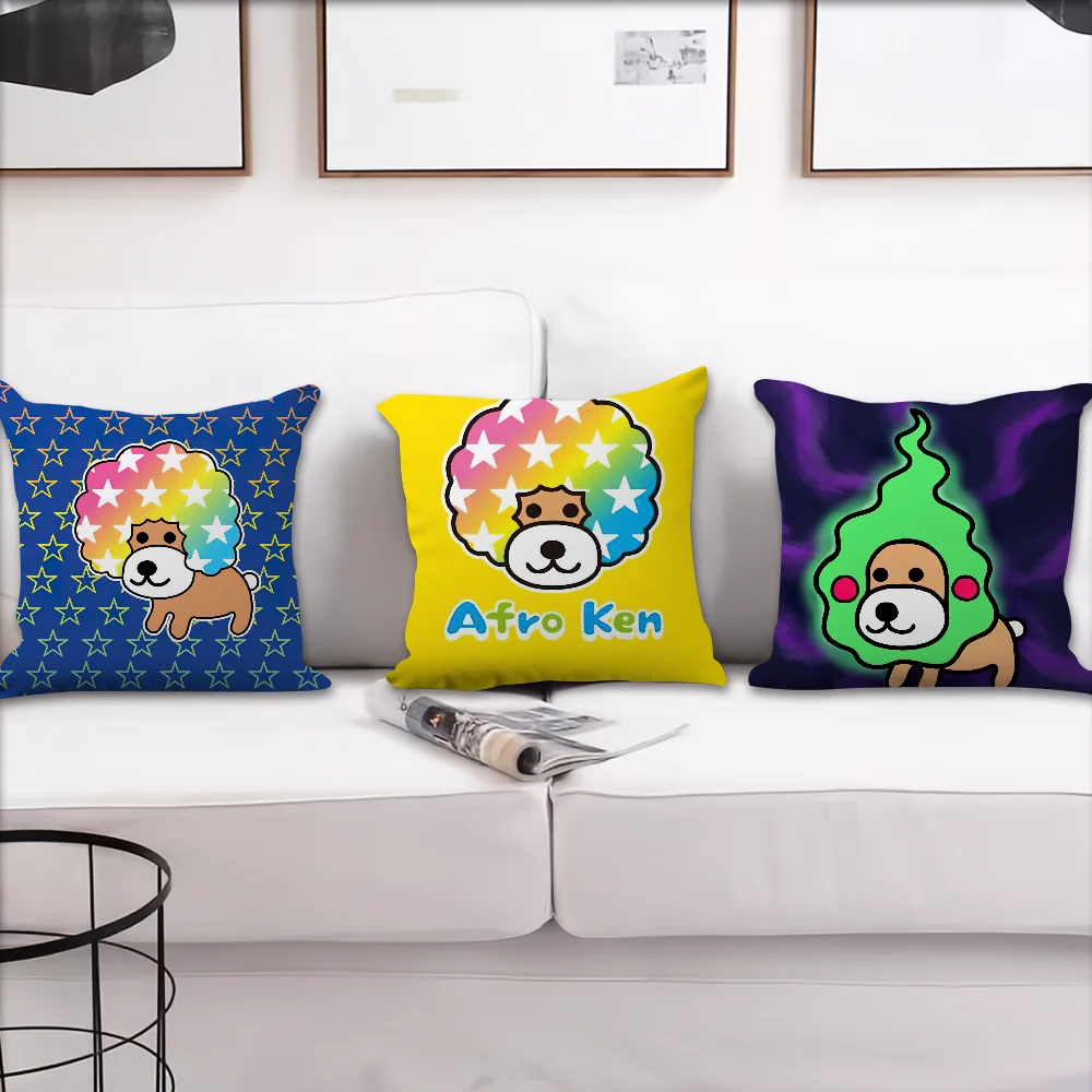 Japan Kawaii A-Afro K-Ken cushion cover Accessories Square Cushion Room Bedroom Headboard Sofa Living Backrest Car Nap Time