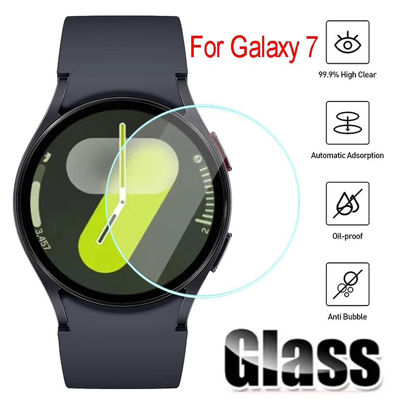 For Samsung Galaxy Watch 7 6 5 4 40/44MM Tempered Glass Screen Protector For Samsung Watch 7 44mm 40mm Protective Film Cover