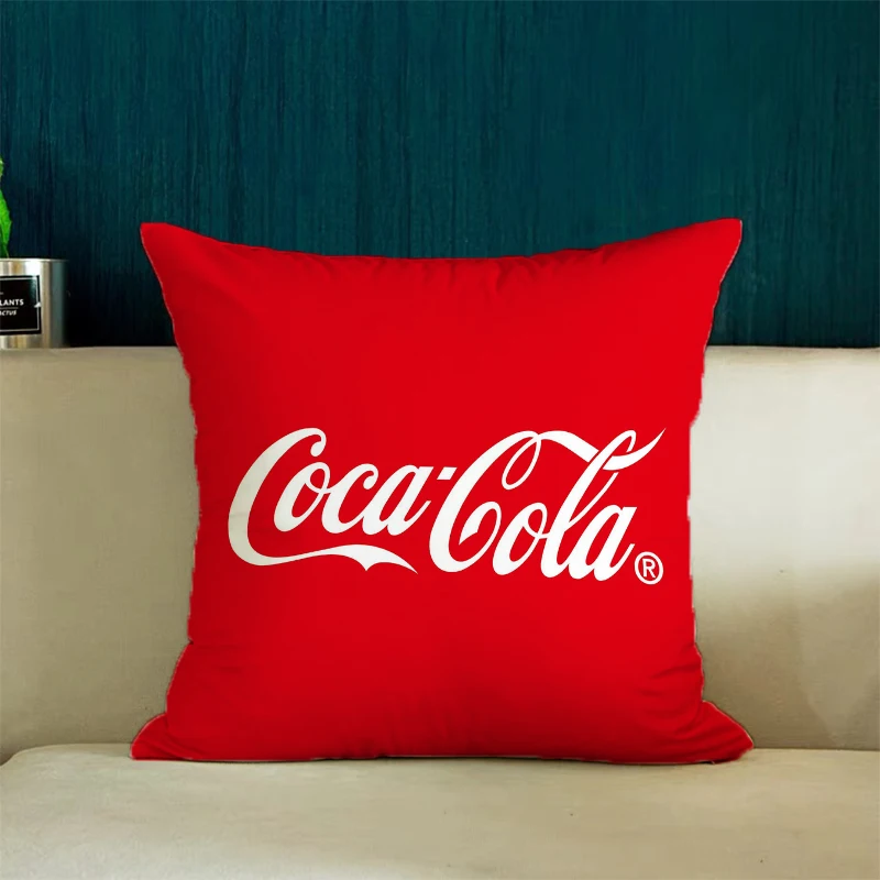 C-Coca C-Cola Cover for Pillow Cases Decorative Home Decor Cushion Covers Bed Pillowcases Cover for Living Room Cushions 45x45