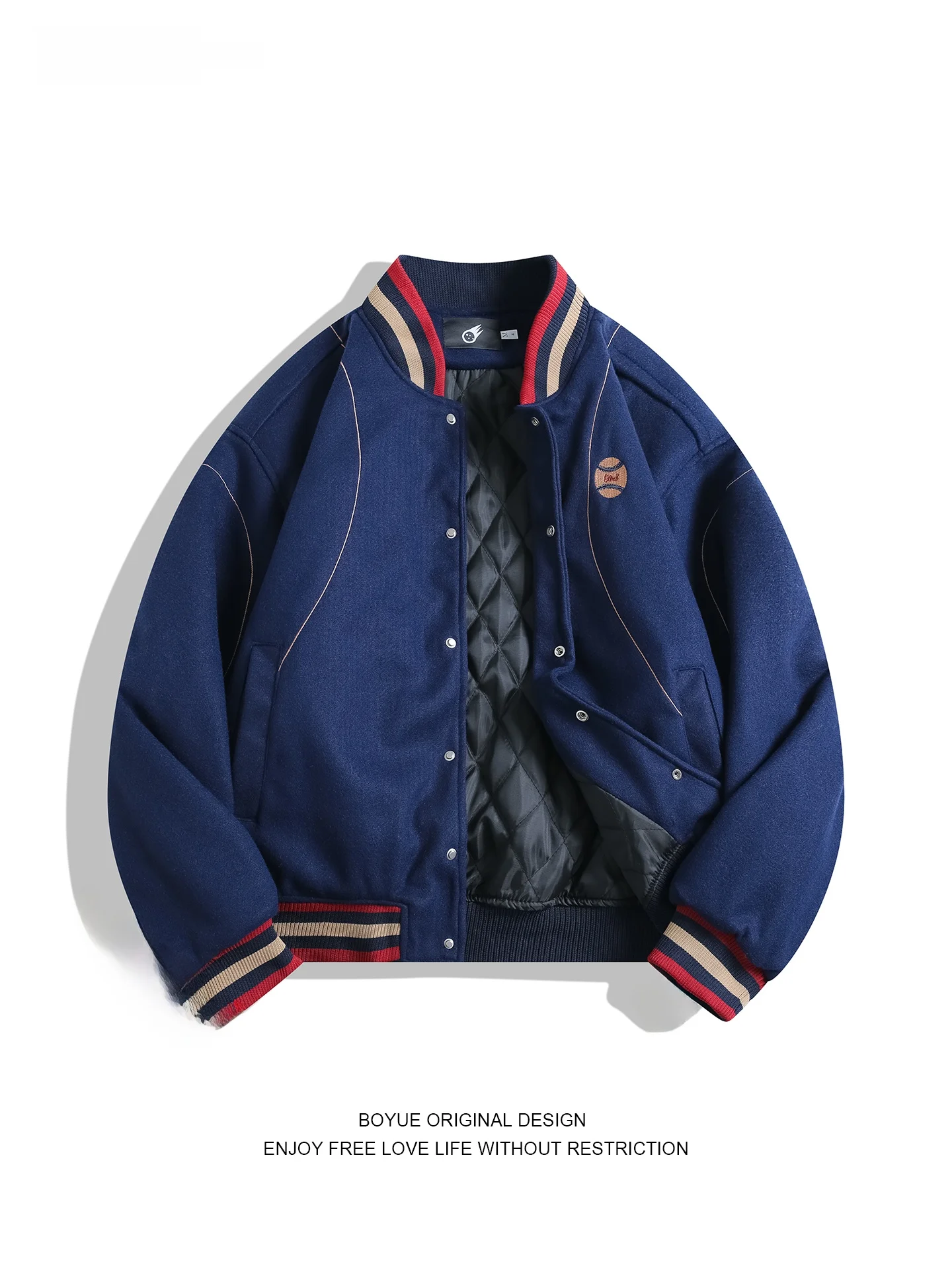 

Мужская куртка Boyue в американском ретро-стиле, цветная, из хлопка, свободного кроя, повседневная, с эффектом высокого класса, для пар, удлиненная.