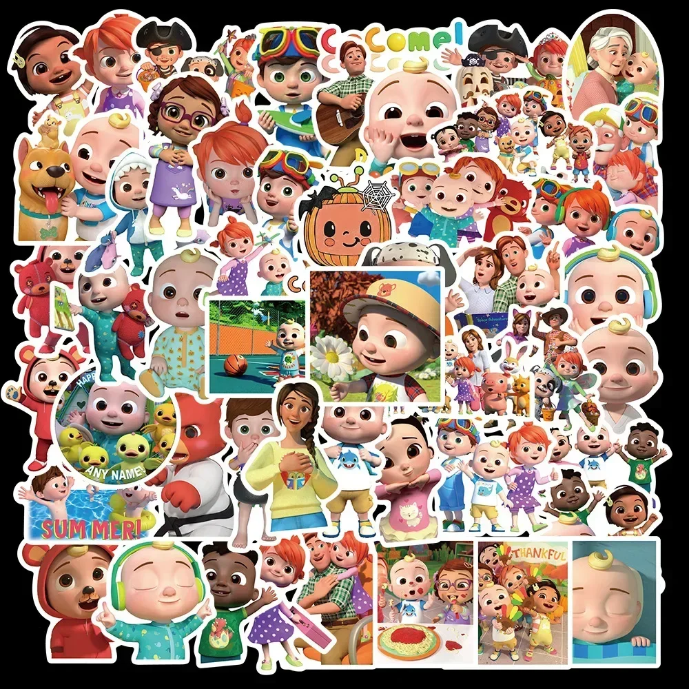 100PCS Cartoon Cocomelonly Children\'s Reward Hand Account Luggage Skateboard DIY Stickers