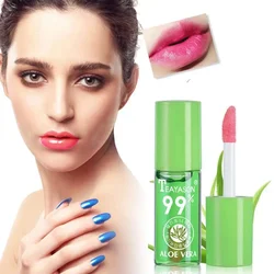 Pintalabios que cambia de Color, bálsamo labial mate de gelatina hidratante de Aloe Natural, belleza de larga duración, nutre los labios, maquillaje labial