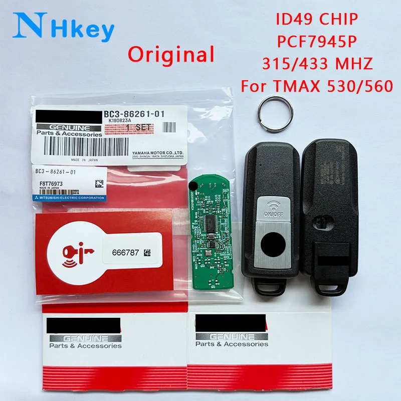 

Оригинальный ключ NH с коробкой 315/433 МГц ID49 чип мотоциклетный дистанционный брелок для YAMAHA TMAX T-MAX 530 560 TMAX 530 TMAX 560 2017-2023