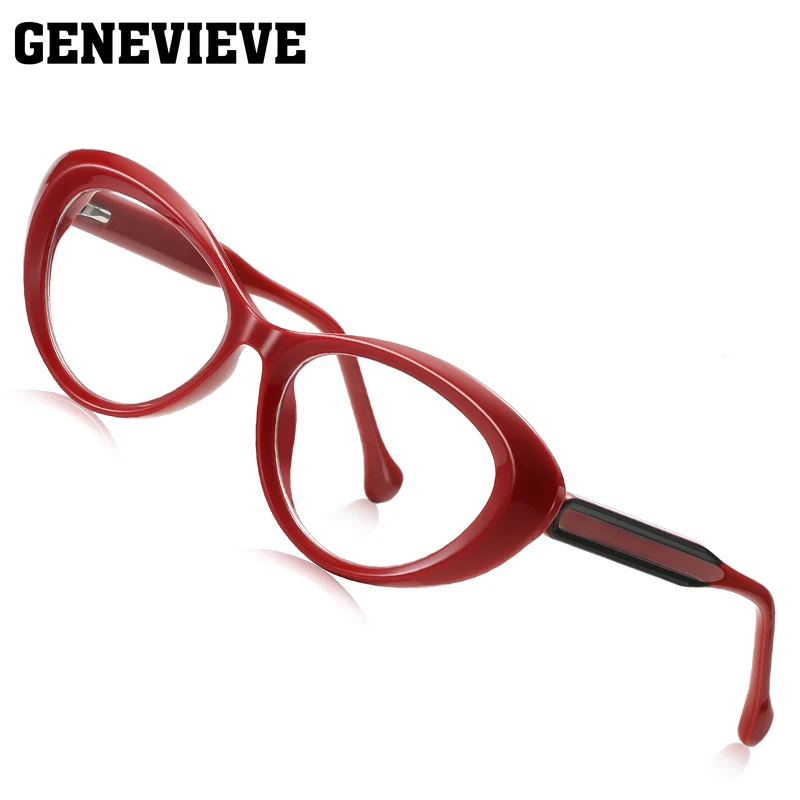 

GENEVIEVE Fashion New Models Cat Eye Simple Design Anti-blue Light Photochromic Glasses Can Be Customized Prescription LS100