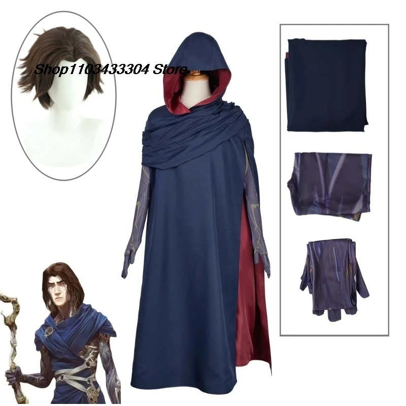 Game LOL Arcane Season 2 Viktor Machine Herald Cosplay Costume Hooded Cloak Robe Glove Wig Adult Man Halloween Christmas Suit