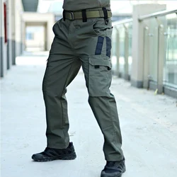 Summer Quick Dry Pants Men Tactical Cargo Trousers Outdoor Work Waterproof Cargo Trousers Multi-pocket Wear-Resistant Train Pant