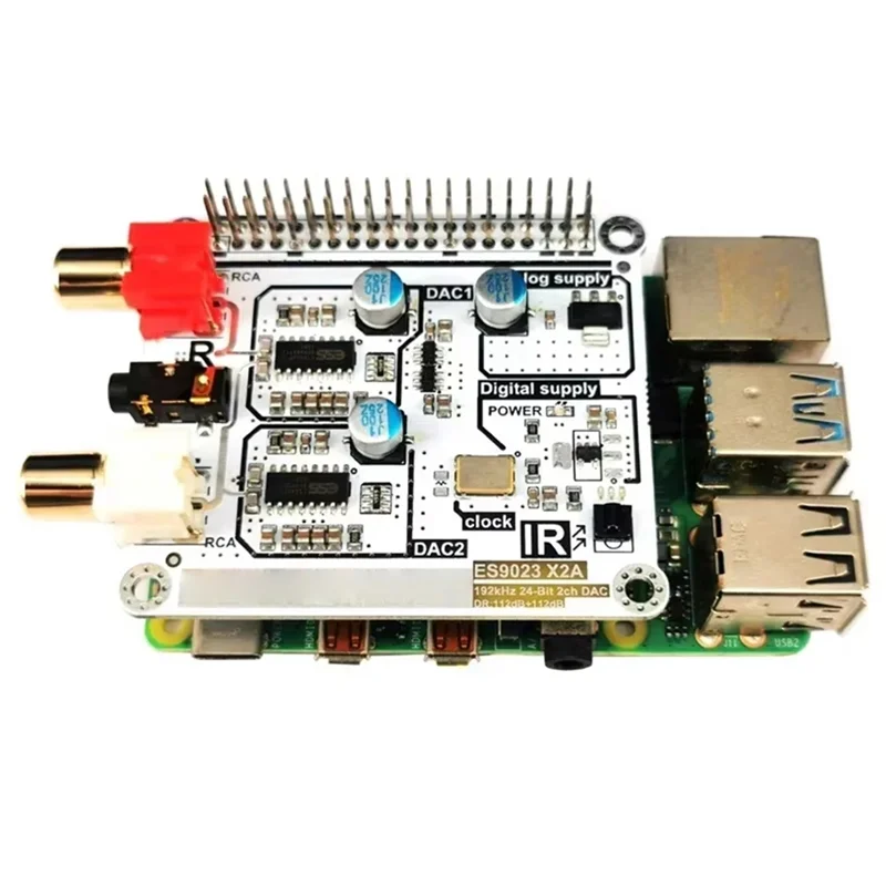 Volumio Moode لـ Raspberry Pi 4B لـ Raspberry Pi 4B Volumio Moode Dual ES9023 فك DAC I2S HIFI Network Digital