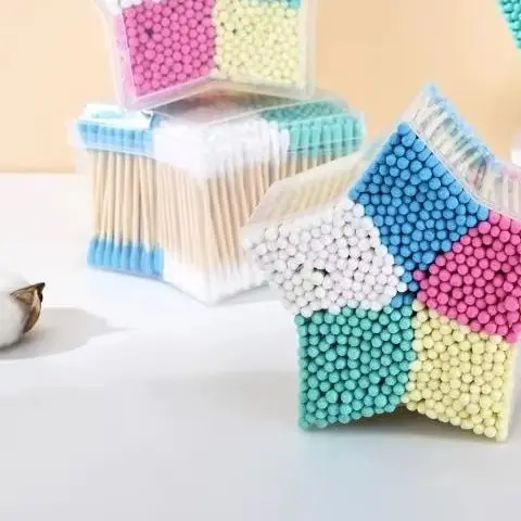 

500Pcs/Box Clean Sanitary Swab Color Double-headed Cotton Swab For Makeup Remover Ears Cotton Swabs Cosmetic Tool
