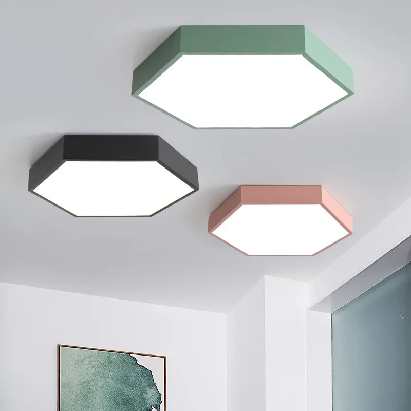 

Modern LED Ceiling Lamp for Living Dining Room Corridor Bedroom Balcony Macaron Colorful Chandelier Home Decor Lighting Fixture