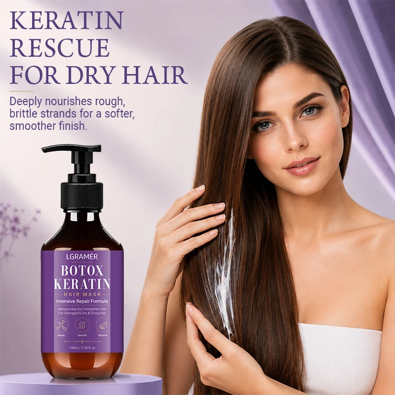 Botox Keratin Rescue Hair Mask,Moisturizes and Strengthens Damaged Dry Frizz Hair,Reduces Frizz,Split Ends and Tangles Hair Care