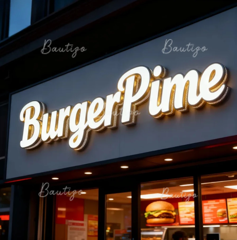 Business Led Poster Custom Light Logo Luminous Metal Sign Garage Neon Wall English Letters Signs Advertising Signboard Letter 3d