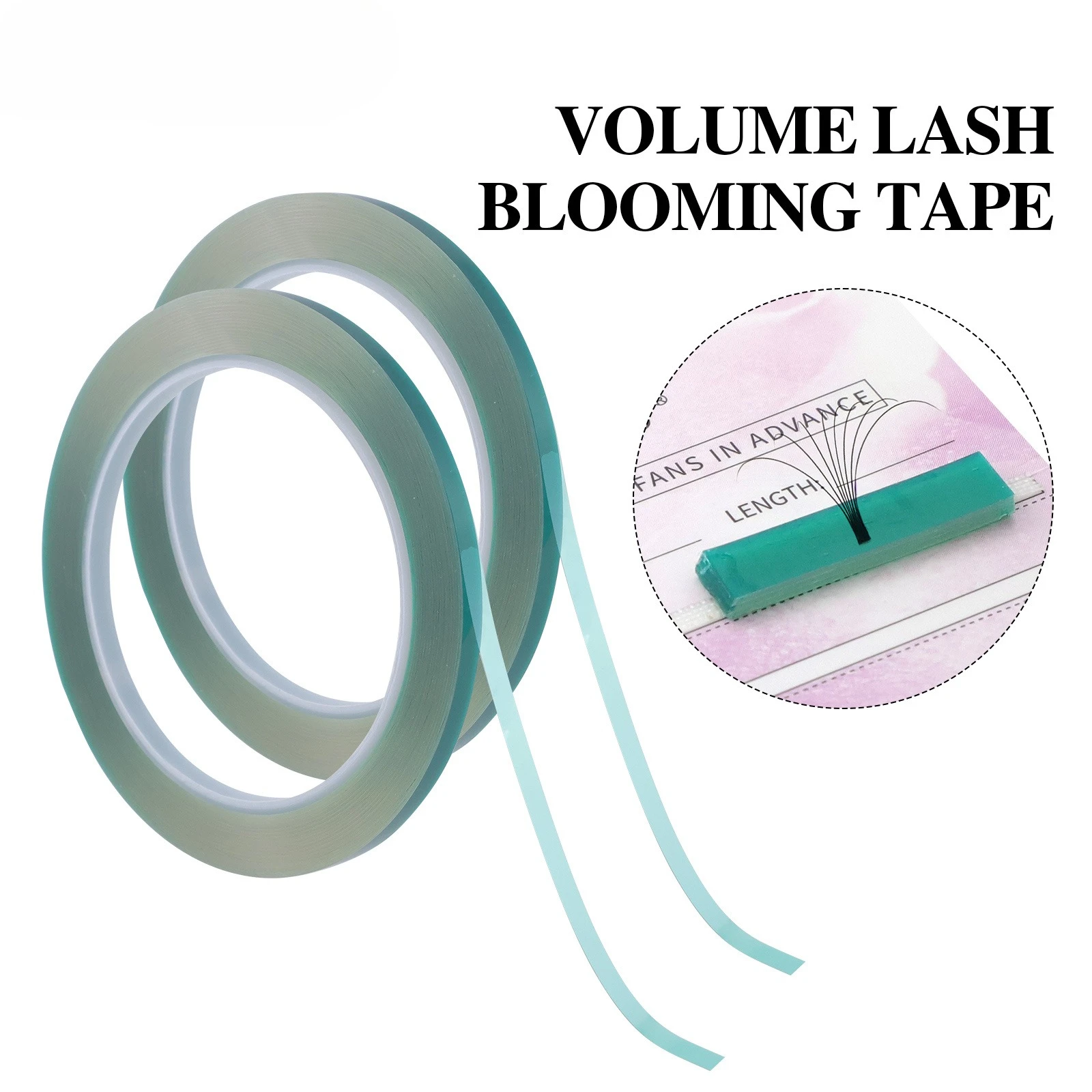 Volume Lash "Blooming Tape" : Ouverture de fans constante, idéal pour les débutants, pour une prise propre, pour l'apprentissage des techniciennes en extension de cils et la pratique du fanning.