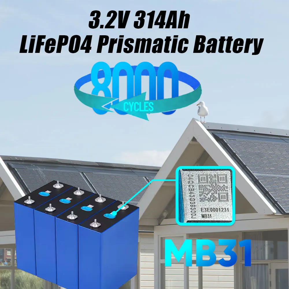 

MB31 EVE 314AH 3.2V 330AH LiFePO4 Battery Prismatic 12V 24V 48V Rechargeable Battery 8000 Cycles LiPO Phosphate Cells Solar ESS