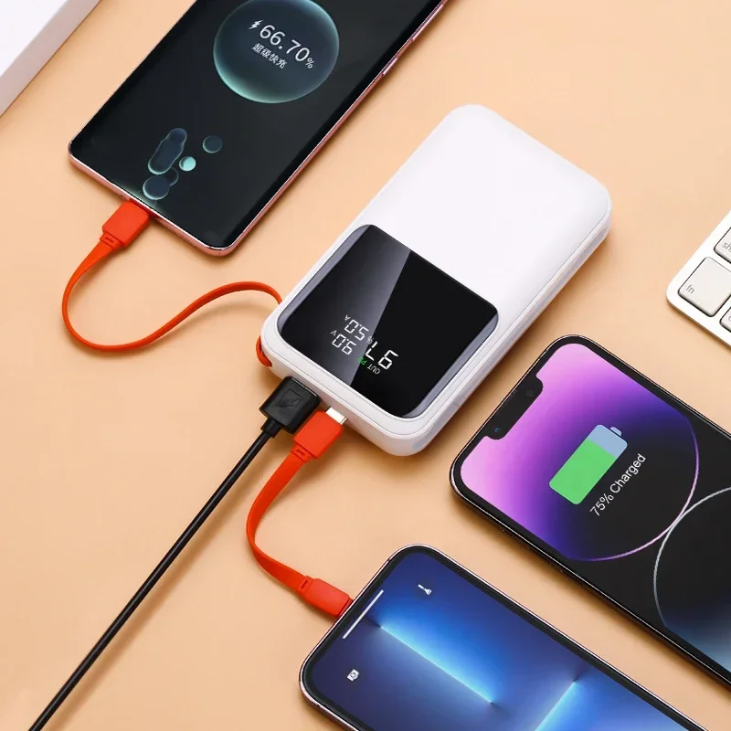 Portable External Battery 20000mAh Large Capacity Battery PD45w Fast Charging Power Bank with 2 Lines for IPhone Xiaomi Huawei view 6