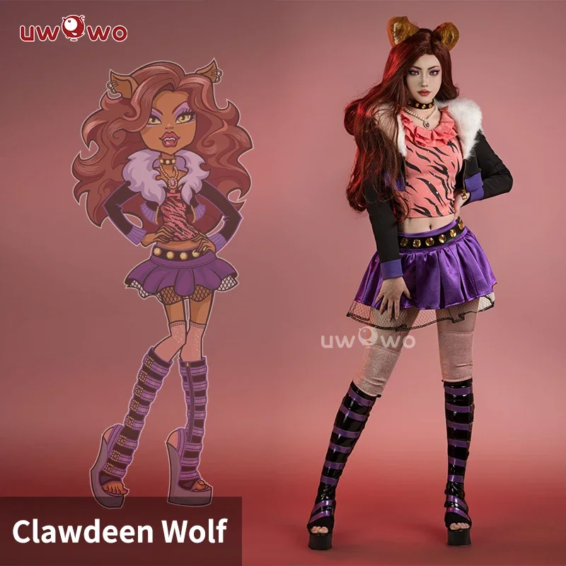 

В наличии, костюм для косплея Monster High: Clawdeen Wolff, женский маленький дьявол, милый косплей, костюмы на Хэллоуин, наряд