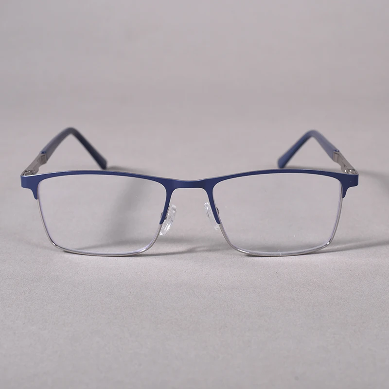 Männer Blau licht blockieren Lesebrille Doppel Farbe Metall Rahmen Computer Leser HD Objektiv Presbyopie Brillen + 125 + 175 + 225 + 275 + 4 – Detail 23