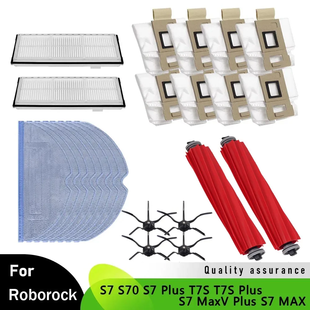 الفرشاة الرئيسية لـ Roborock S7 S70 S7 Plus T7S T7S Plus S7 MaxV Plus S 7 MAX ملحقات فرشاة الأسطوانة الأرضية قطع غيار الروبوت حقيبة ممسحة