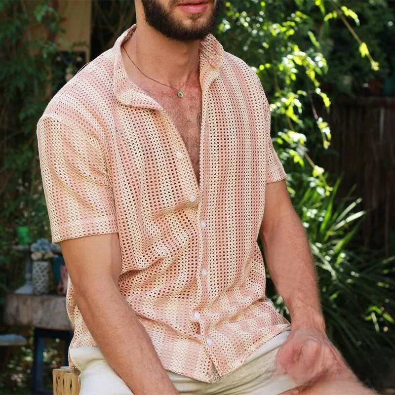 

Крутой повседневный мужской ort Sve irt, дышащий Wfle Sle Hole Design, летний модный свободный топ с трансграничным принтом