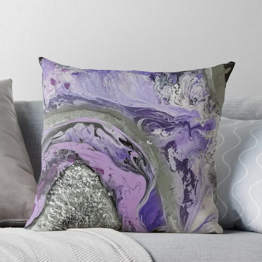 Lavender Geode Throw Pillow Sofa Cushions Cover covers for pillows luxury decor pillow