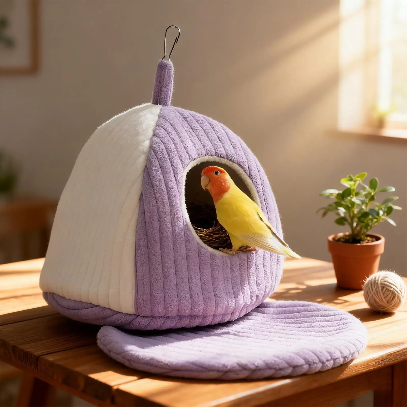 

Cozy Bird Hammock Nest for Cage, Warm Bed for Parrot, Cockatiel, Conure, Lovebird Bird Cage Accessories for Small Medium Birds