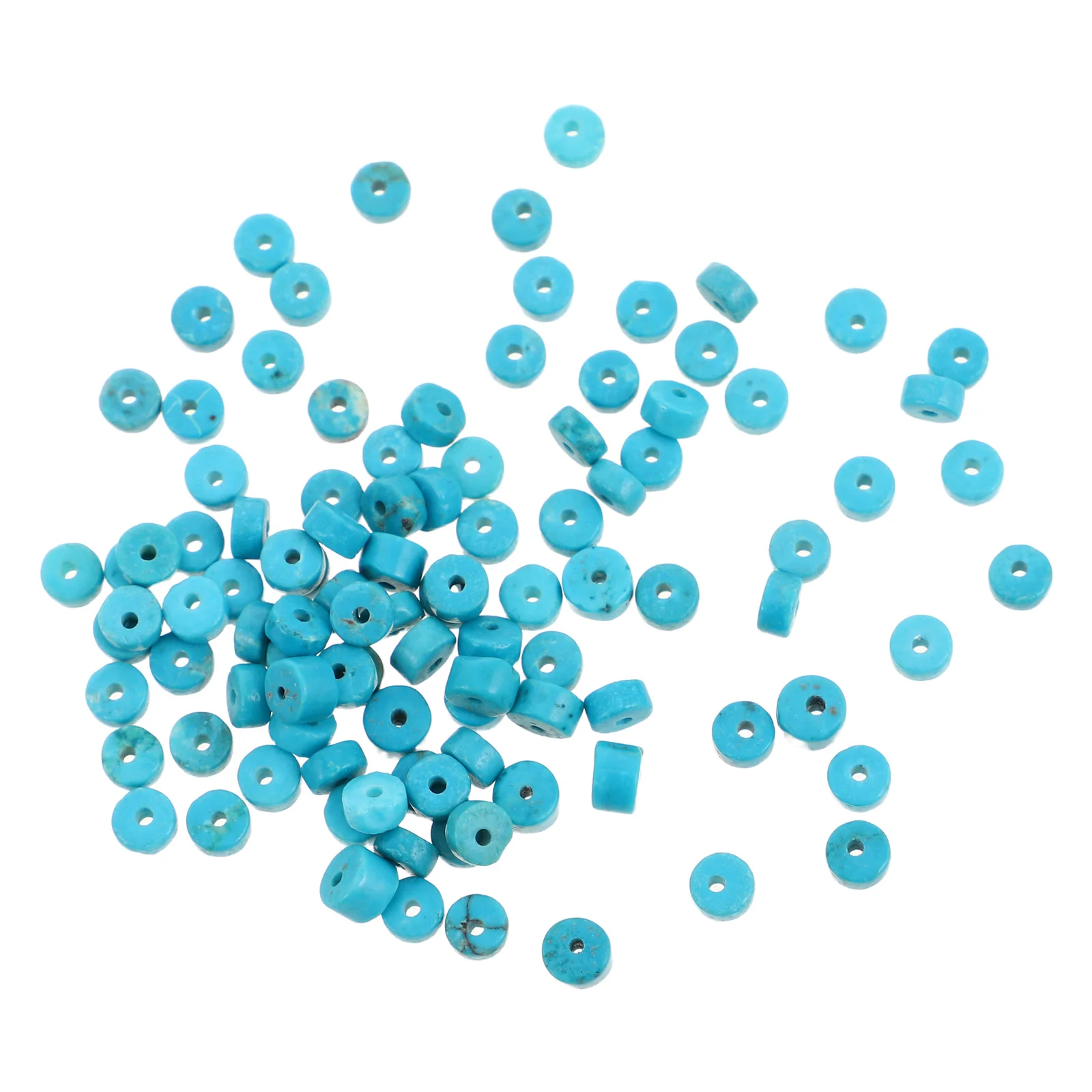 

100 Pcs Turquoise Beads Spacer Accessories for Jewelry Making Bracelets Earrings Necklace Craft Small Holes Round Loose Findings
