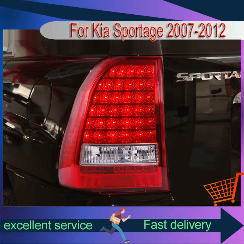 Aksesori Mobil untuk Kia Sportage 2007-2012 lampu belakang dimodifikasi Upgrade LED DRL rem sein dinamis mundur Aksesori otomatis