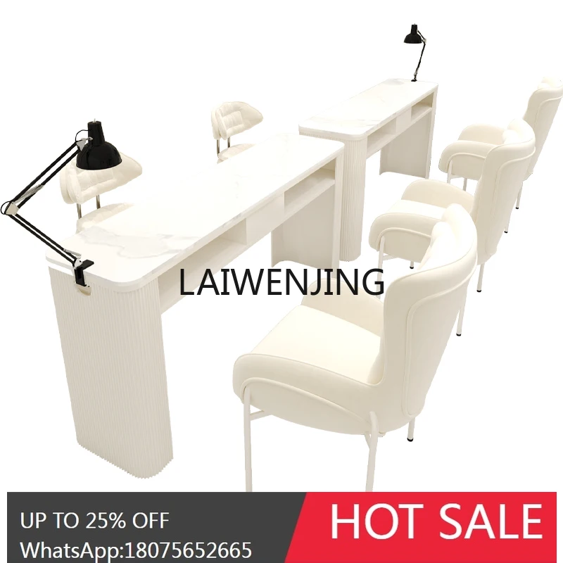 China Cream Style Nail Art Table and Chair Set with Vacuum Cleaner Socket Nail Art Table