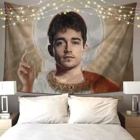 San Charles Leclerc Tapestry Funny Wall Hanging Aesthetic Home Decor Tapestries for Living Room Bedroom Dorm Room