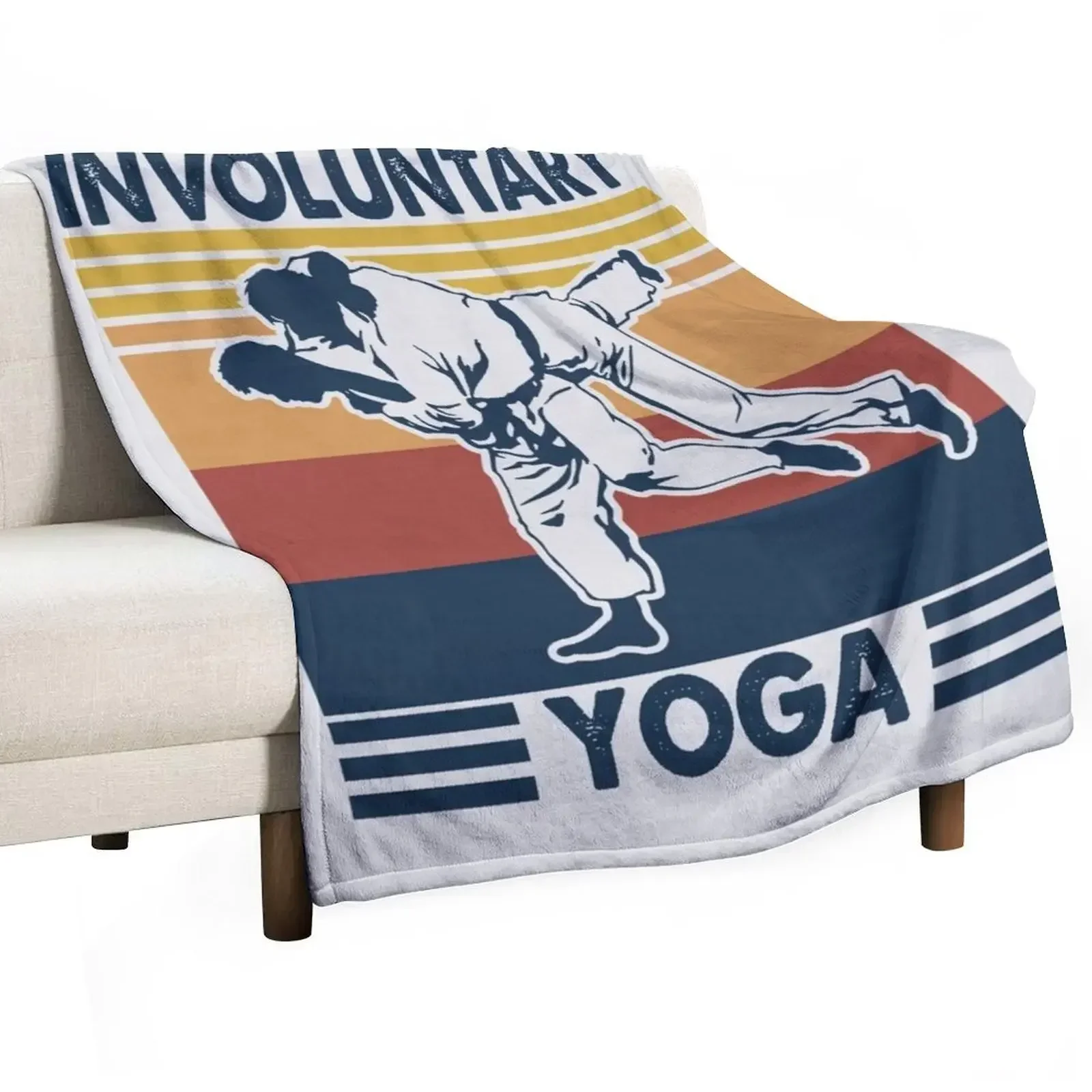 Involuntary Yoga - Funny Jiu Jitsu Lover Throw Blanket Hair Furry Nap blankets and throws Blankets