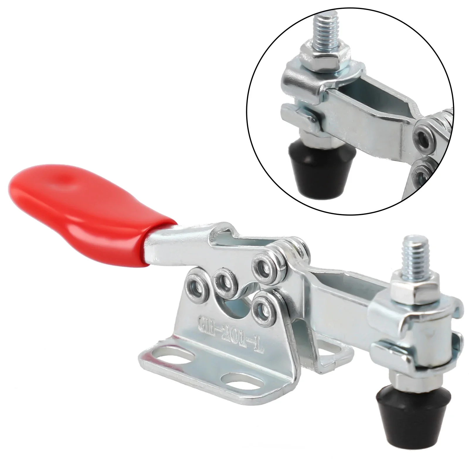 1pc GH-201L 60lbs Horizontal Toggle Clamp Quick Release Woodworking Workbench Lever Clip Carpentry Fixture Tools Hand Tools