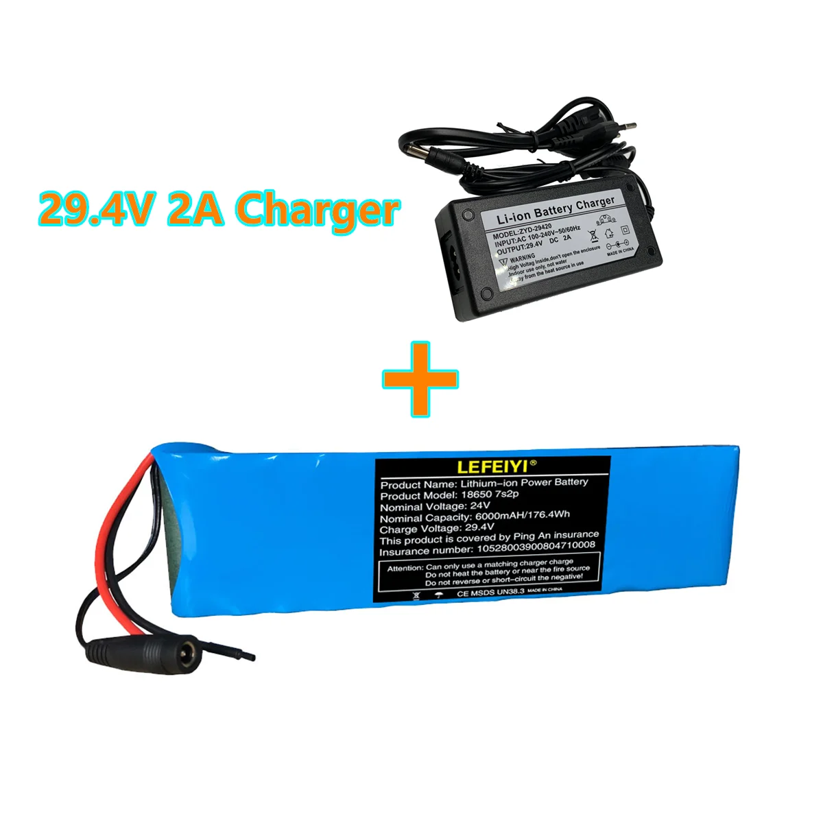 Imagem -02 - Bateria Recarregável Li-ion para Bicicleta Elétrica Ciclomotor de Balanceamento Scooter 24 a 29.4v 6ah 7s2p 18650 6000mah