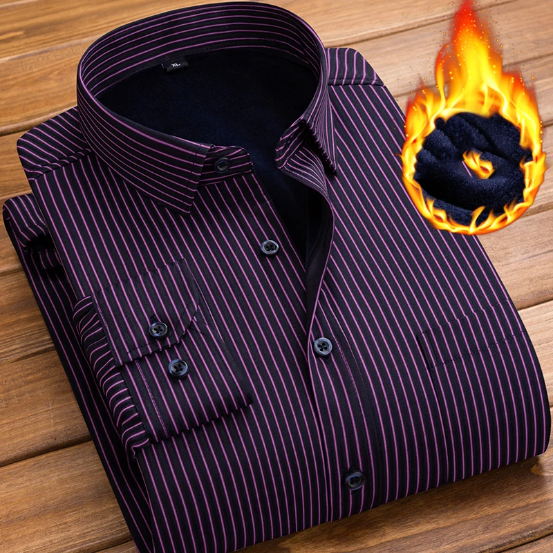 Camisas Hombre Long Sleeve Shirt Men Mens Clothing Casual Shirt Winter Blouse Men's Streetwear Spring Autumn Streetdress Thick