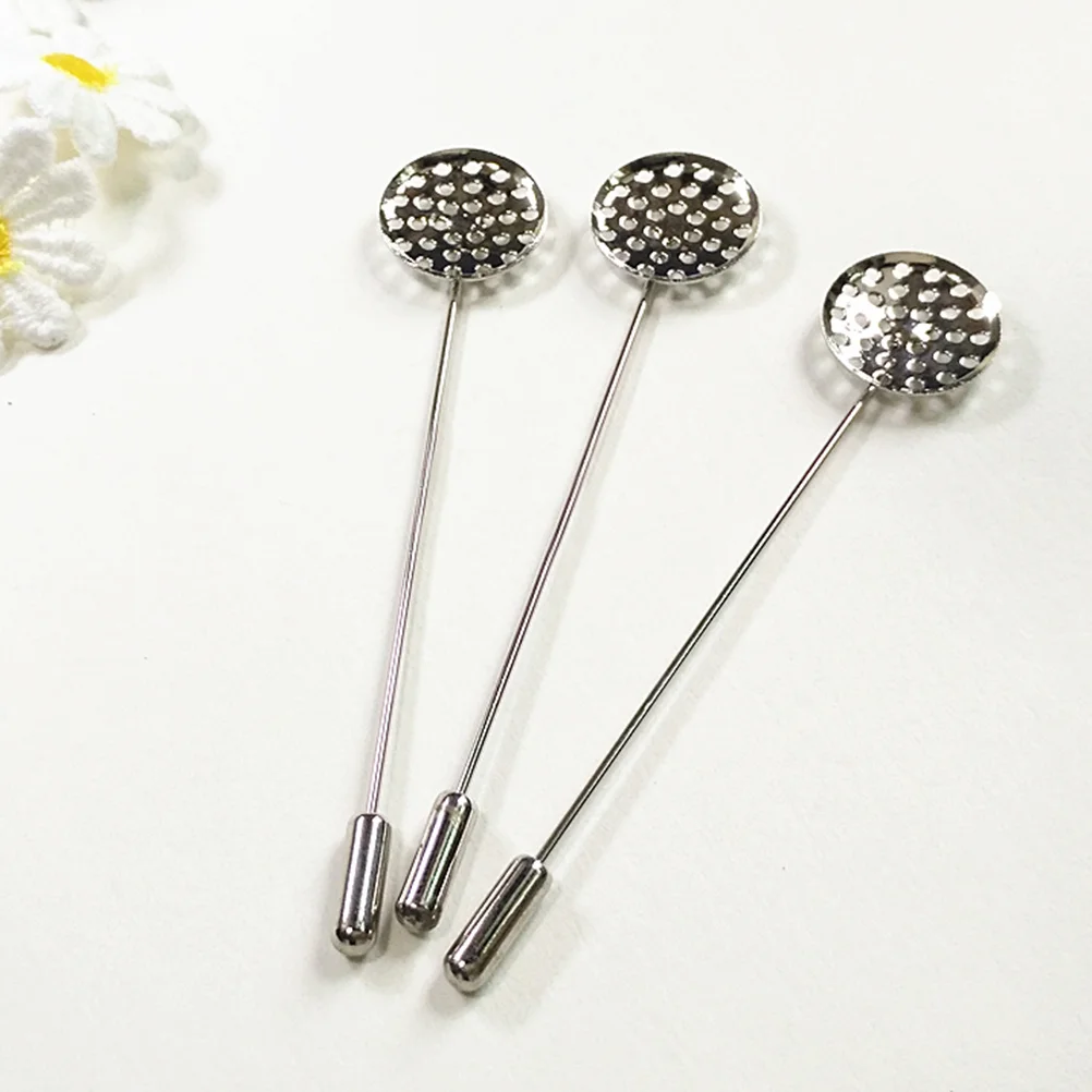 20Pcs Lapel Pin Sticks Silver Alloy Polished Brooch Stick Pins Clutches for Jewelry Craft Making Sewing DIY Accessories