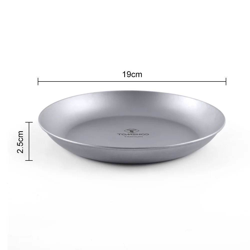 Titanium Ronde Campingplaat Outdoor Ultralight Draagbaar Serviesgoed Vaatwasmachinebestendig Backpacken Dinerbord voor Picknick