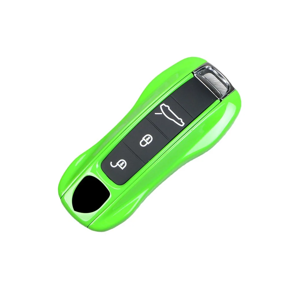 Lizard Green For Porsche Panamera Cayenne 971 911 9YA Macan Boxste Remote Car Key Case Cover Shell Replacement Kit Accessories image 6