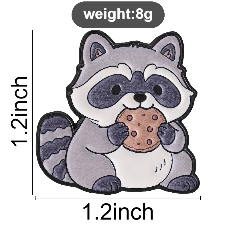 Cute Raccoon Holding Chocolate Chip Cookie Enamel Pin, Adorable Animal Brooch With Sweet Treat For Casual Everyday Wear Style