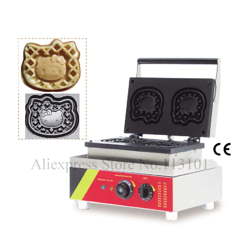 Cartoon Cat Shaped Waffle Machine Unique Snack Maker Stainless Steel Cute Cat Waffle Baker