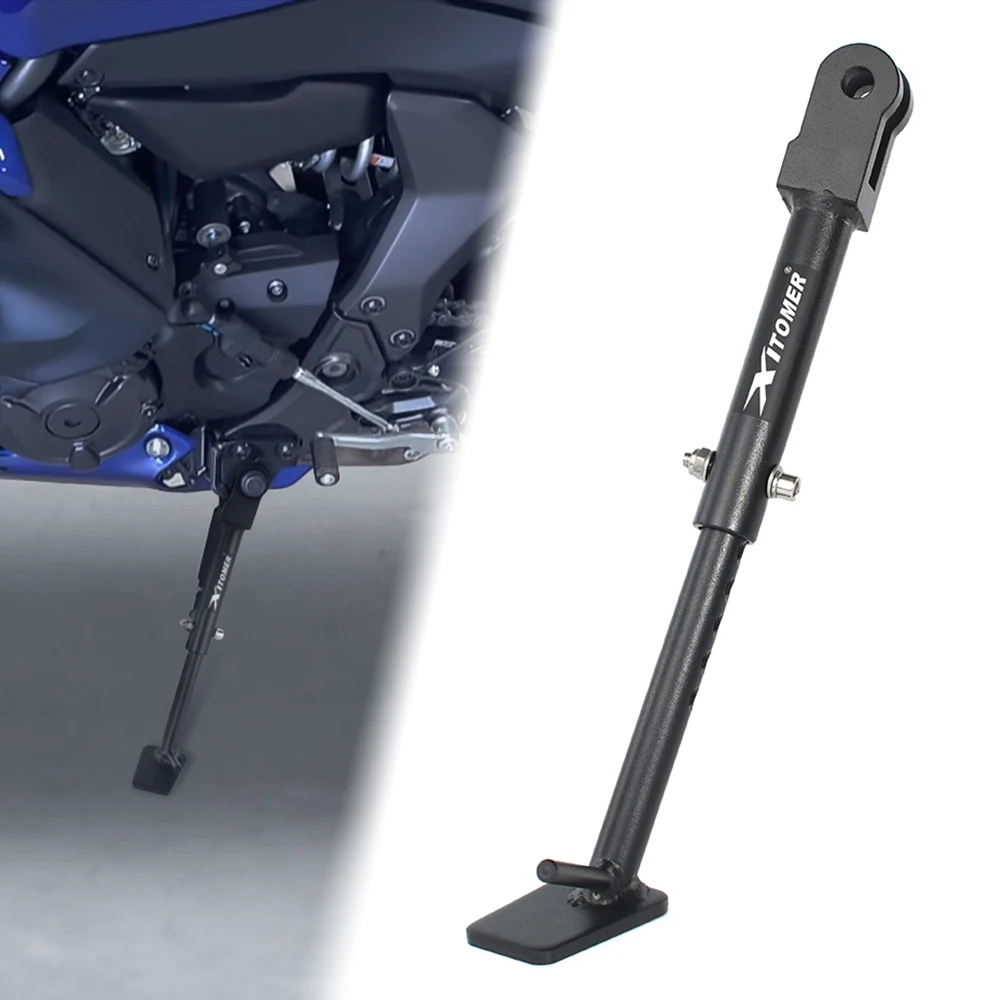 Motorcycle Steel Adjustable Kickstand For Yamaha YZF-R7 2022 2023 2024 2025 2026 Black Kick Side Stand Sikestand Parking Bracket