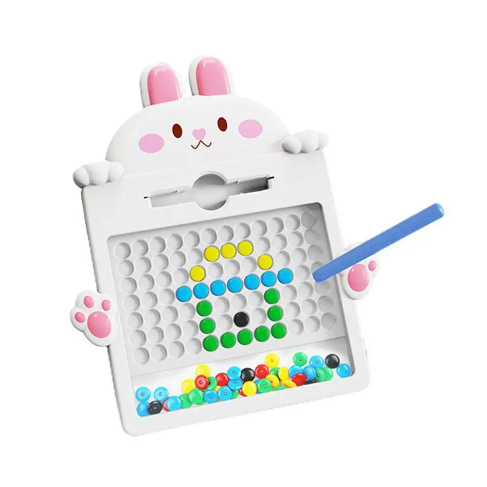 ABS Cute Rabbit Magneti Pen tavolo da disegno Baby Kindergarten Puzzle Bead giocattolo per bambini magnetico bambini immaginazione coltivare N1F4