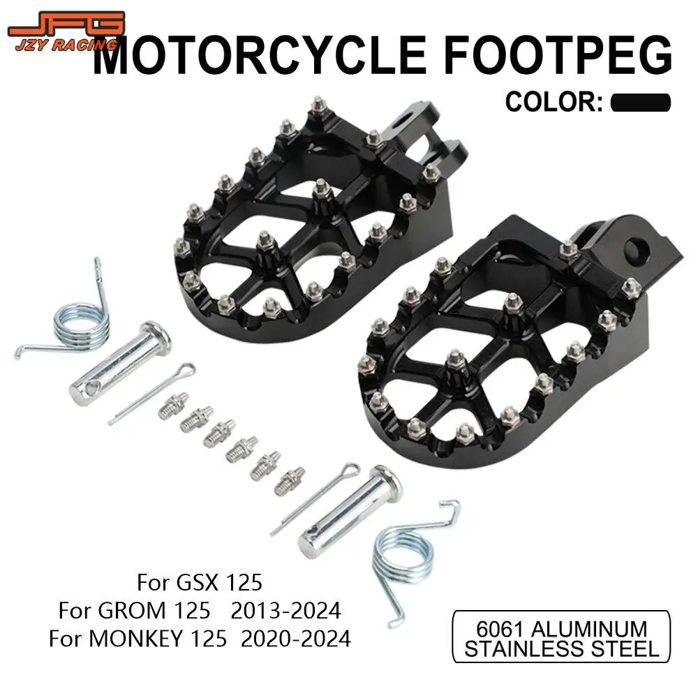 Footpeg Footrest Pedals Foot Pegs Rests For Honda MSX 125 GROM 125 2013 2022 MONKEY 125 2020 2022 CNC Motorcycle Mopeds Scooters
