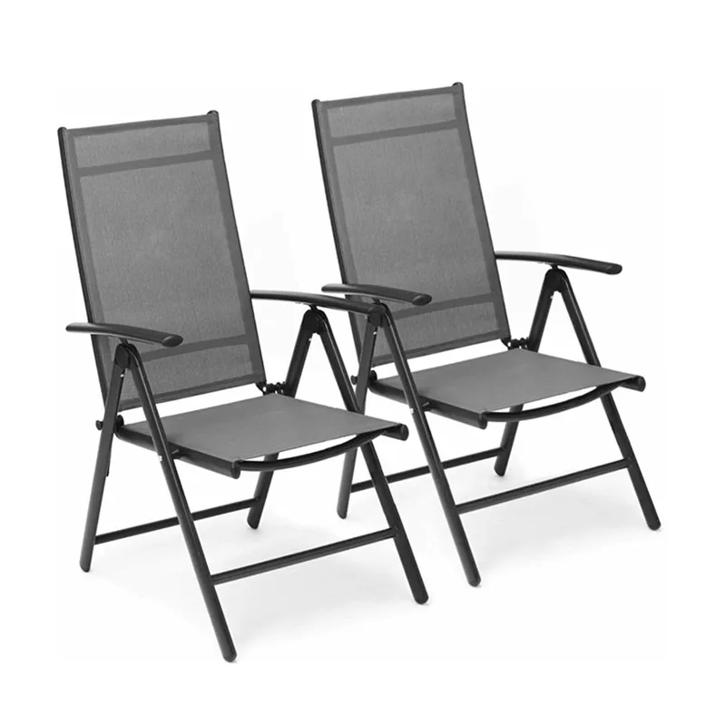 2PC Balcony Chairs Set Garden Chairs Folding Chair Camping Chair Aluminium